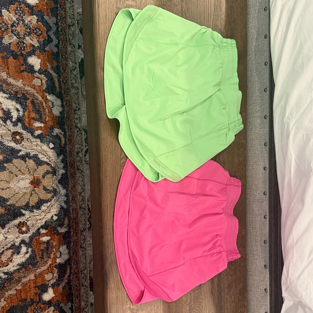 Lululemon Green and Pink Athletic Shorts